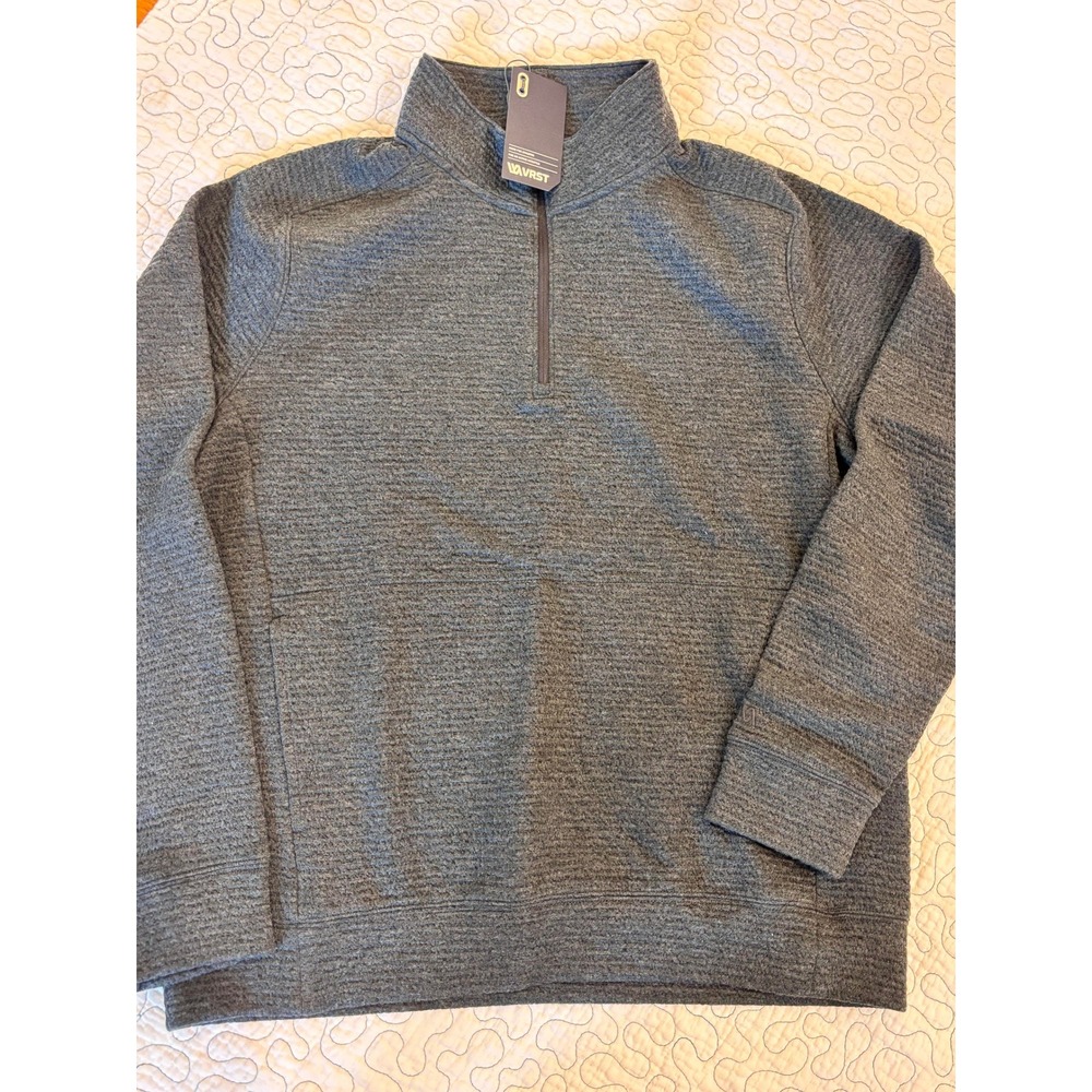 VRST Recharge Lunar 1/4 Zip Pullover Pure Black UPF 50+ Mens Size Large - Picture 1 of 4